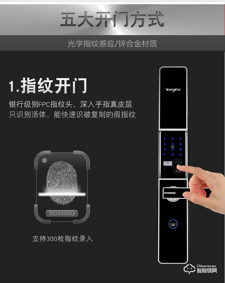 騰飛指紋鎖 家用辦公室內(nèi)臥室房門大門電子防盜門鎖