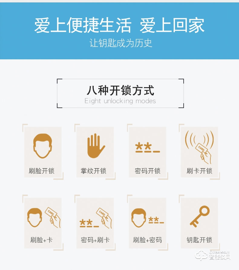 騰飛指紋鎖 人臉識別鎖防盜門密碼智能門鎖