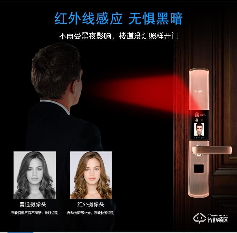 騰飛指紋鎖 智能人臉識(shí)別家用防盜門(mén)密碼鎖
