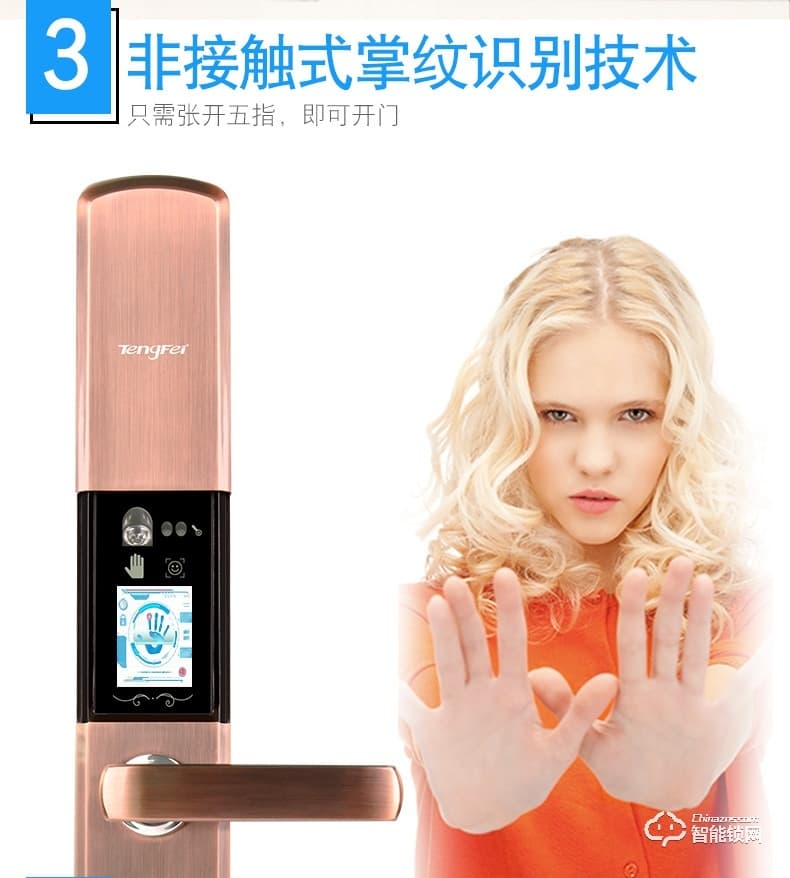 騰飛指紋鎖 智能人臉識(shí)別家用防盜門(mén)密碼鎖