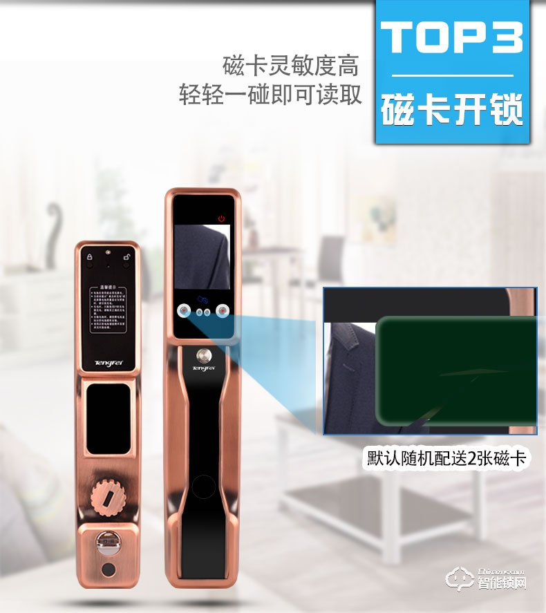騰飛指紋鎖 全自動人臉識別鎖家用防盜門鎖