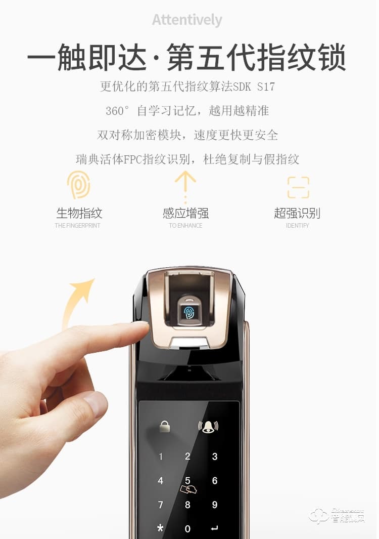 深麗安智能鎖 D5全自動指紋鎖家用防盜門智能鎖
