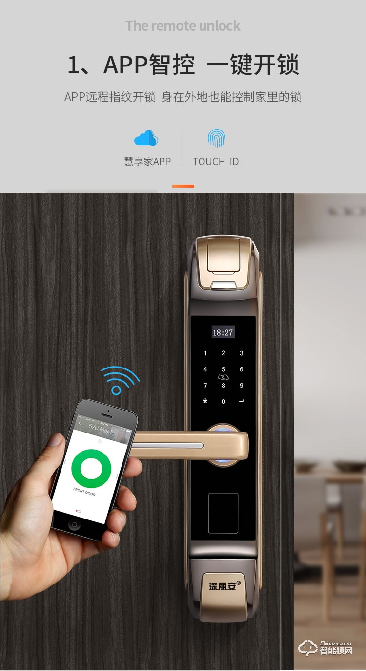 深麗安智能鎖 家用防盜門安防智能鎖