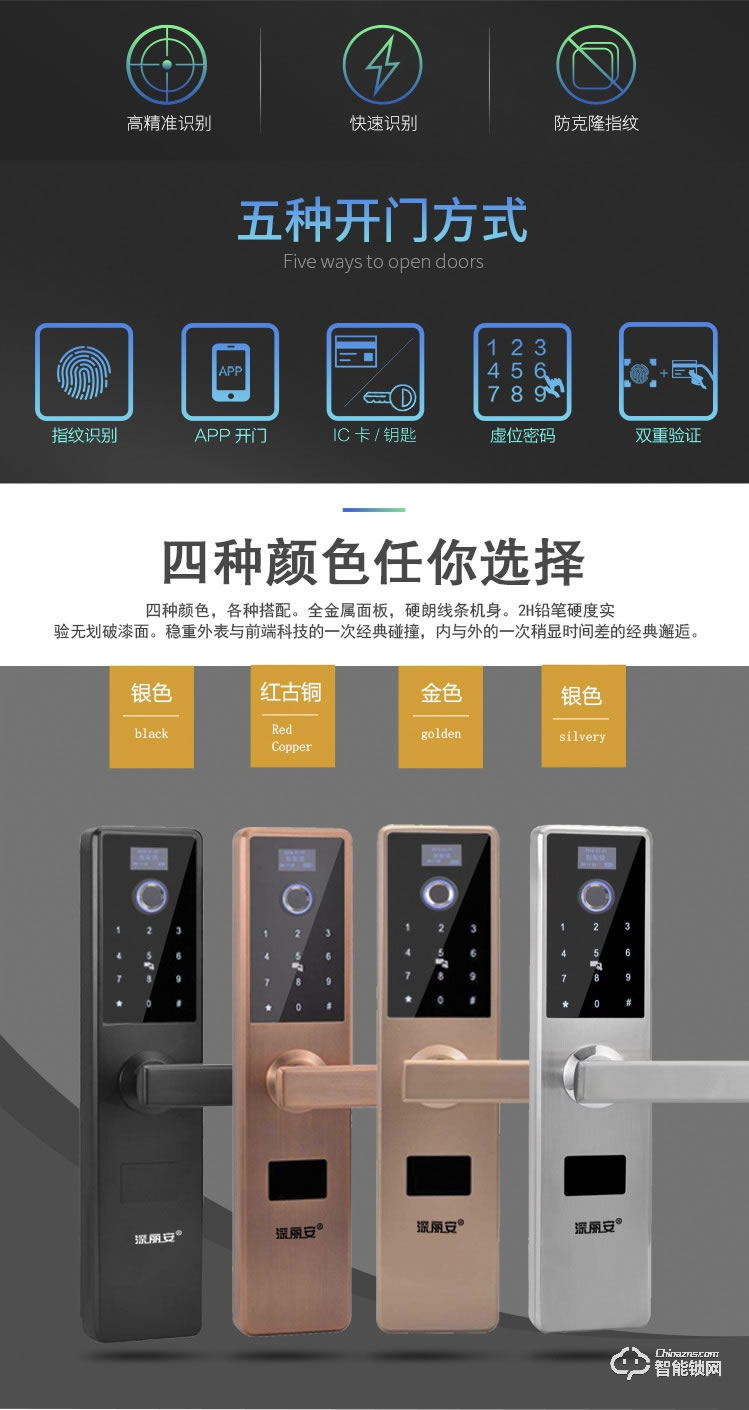 深麗安智能鎖 P1防盜家用防貓眼智能密碼鎖