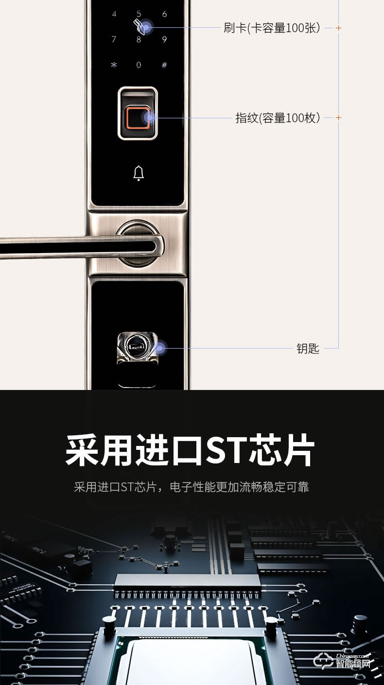 得力智能門鎖 辦公家用防盜門鎖智能刷卡磁卡鎖