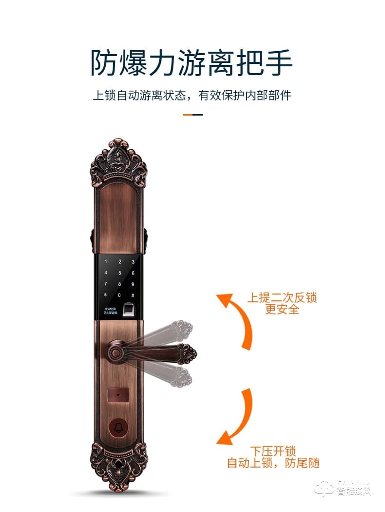 巨頭智能鎖 別墅大門復(fù)古智能門鎖