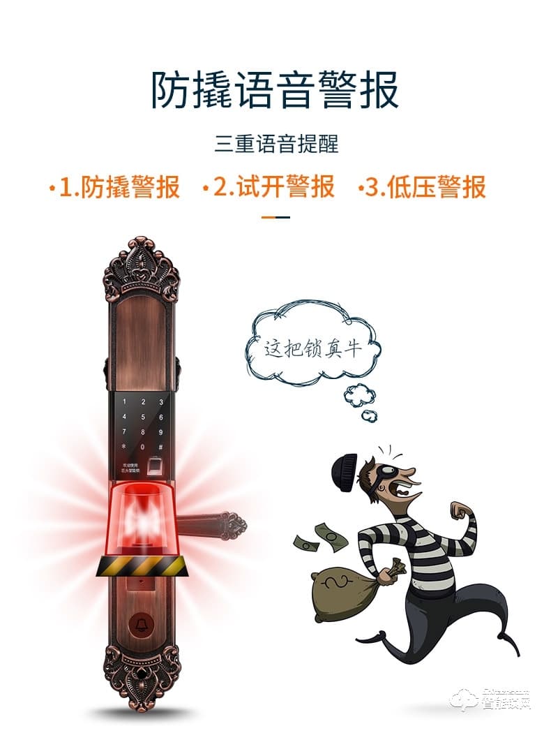 巨頭智能鎖 別墅大門復(fù)古智能門鎖