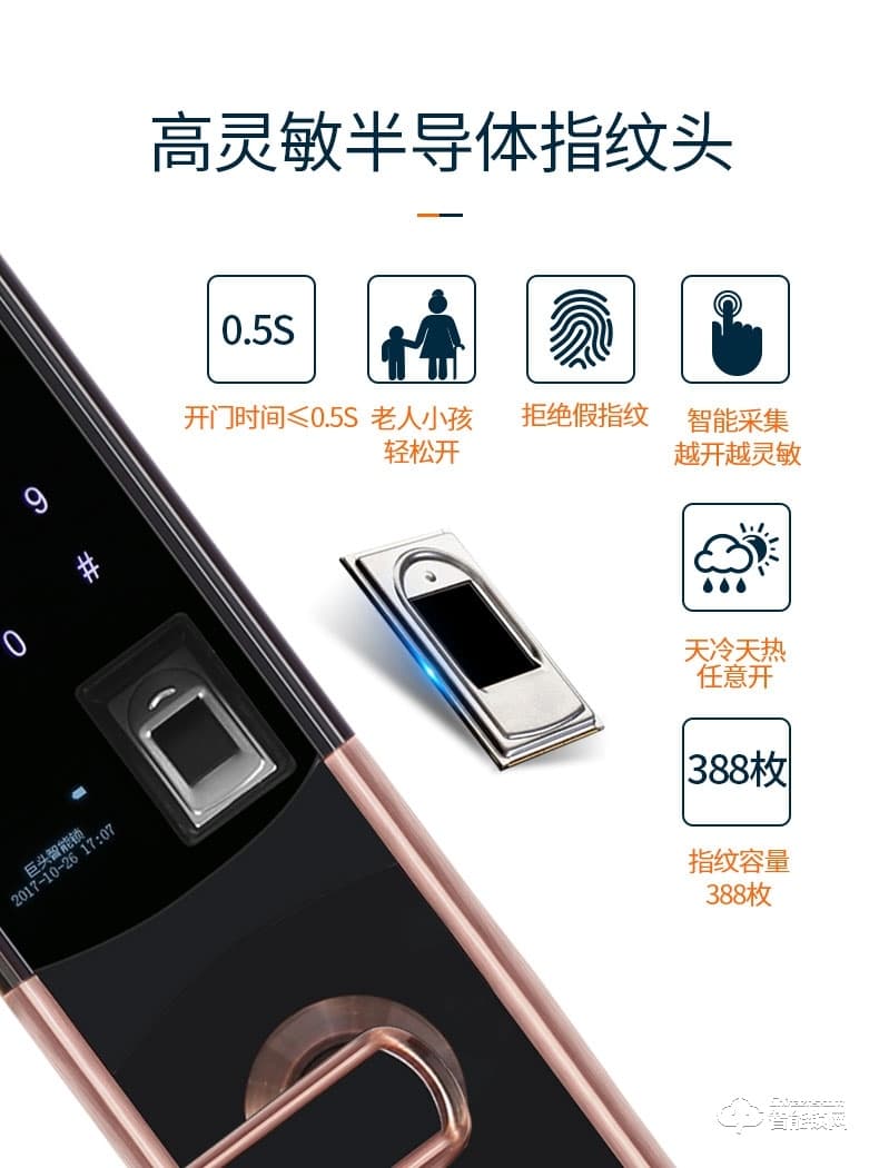 巨頭智能鎖 自動(dòng)識(shí)別滑蓋密碼鎖智能門鎖