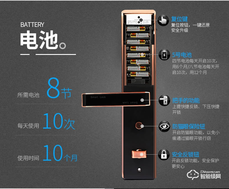 佳寶麗智能鎖 家用防盜門智能電子密碼鎖