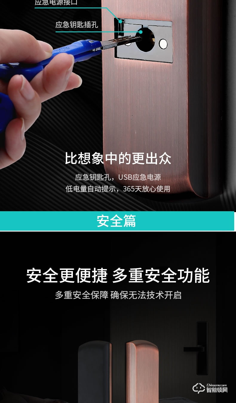 佳寶麗智能鎖 時尚滑蓋家用防盜門磁卡密碼鎖