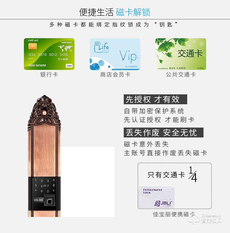 佳寶麗智能鎖 歐式智能家用防盜大門鎖