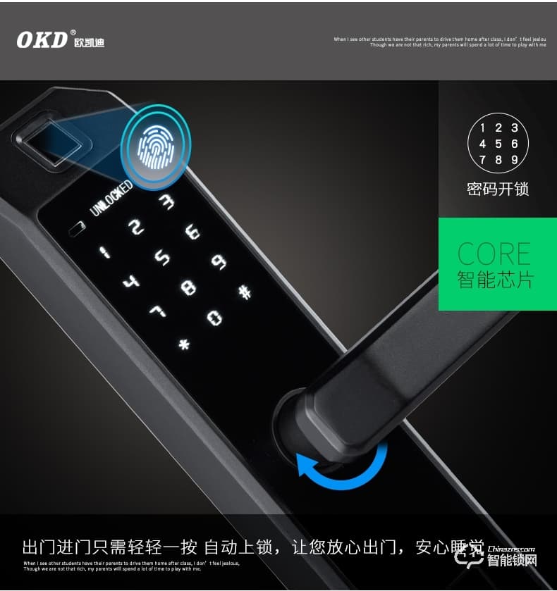 歐凱迪智能鎖 家用防盜鎖木門智能門鎖