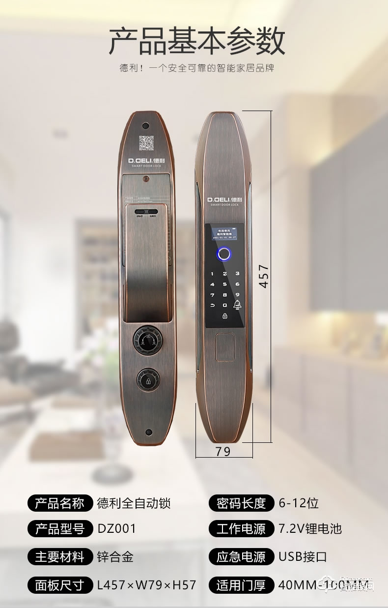 德利智能鎖 DZ001全自動智能密碼電子感應鎖