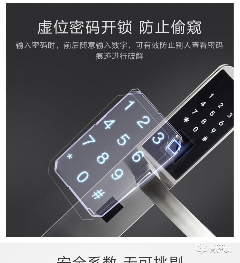 英特羅指紋鎖 智能門鎖防盜木門不銹鋼門鎖