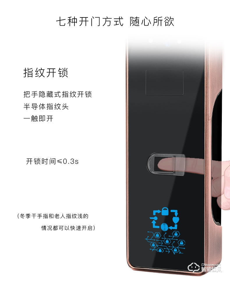 愛獅盾智能鎖 ASD-F3智新款人臉識別密碼鎖