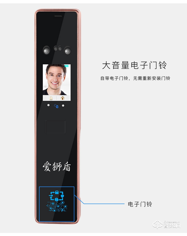 愛獅盾智能鎖 ASD-F3智新款人臉識別密碼鎖