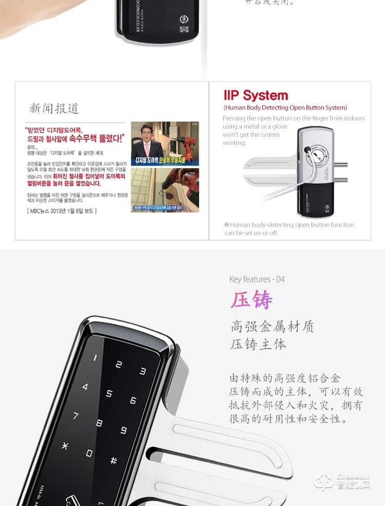 1758智能鎖 韓國原裝進口智能鎖