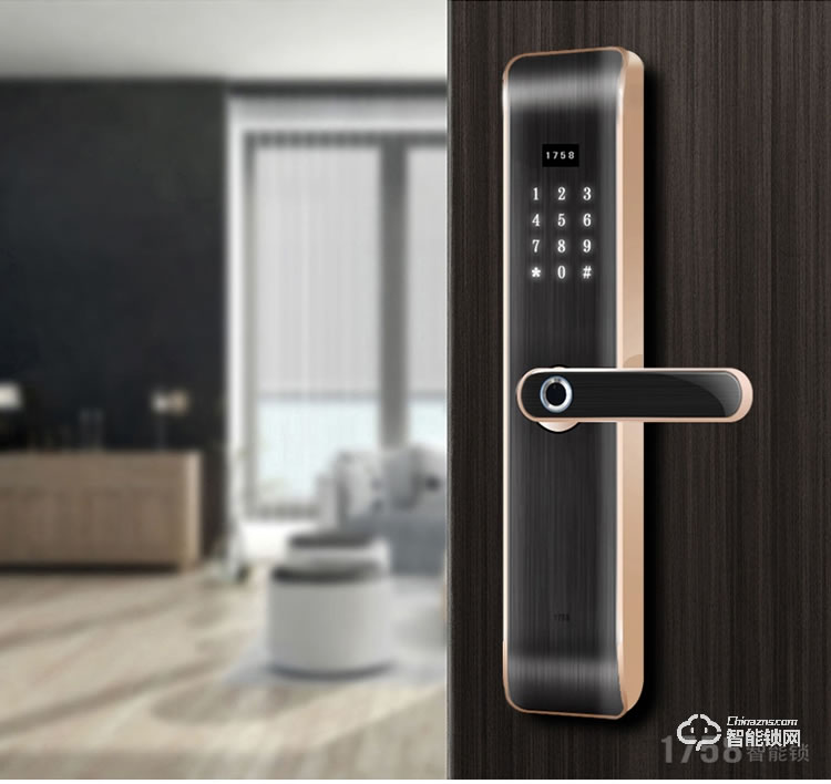 1758智能鎖 101-鉆石黑鋅合金鎖體app控制智能鎖