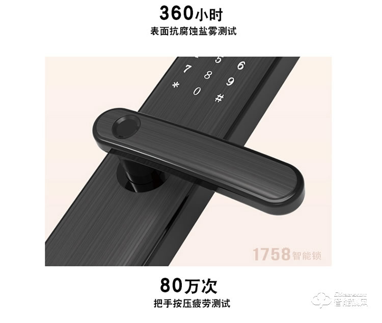 1758智能鎖 101-鉆石黑鋅合金鎖體app控制智能鎖