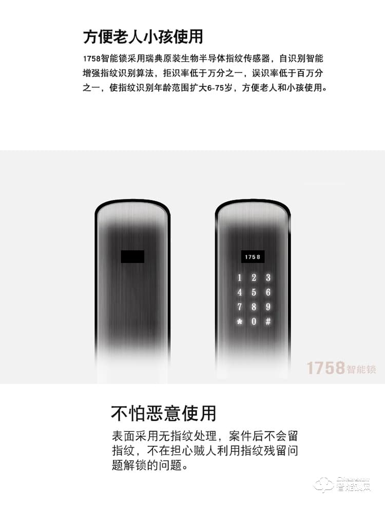 1758智能鎖 101-鉆石黑鋅合金鎖體app控制智能鎖