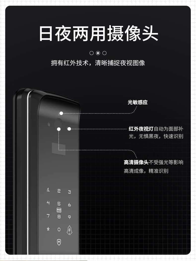 德奧西智能鎖 D810掌靜脈識別全自動智能鎖