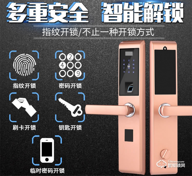 締斯盾智能鎖 A5半導體刷卡電子防盜門鎖