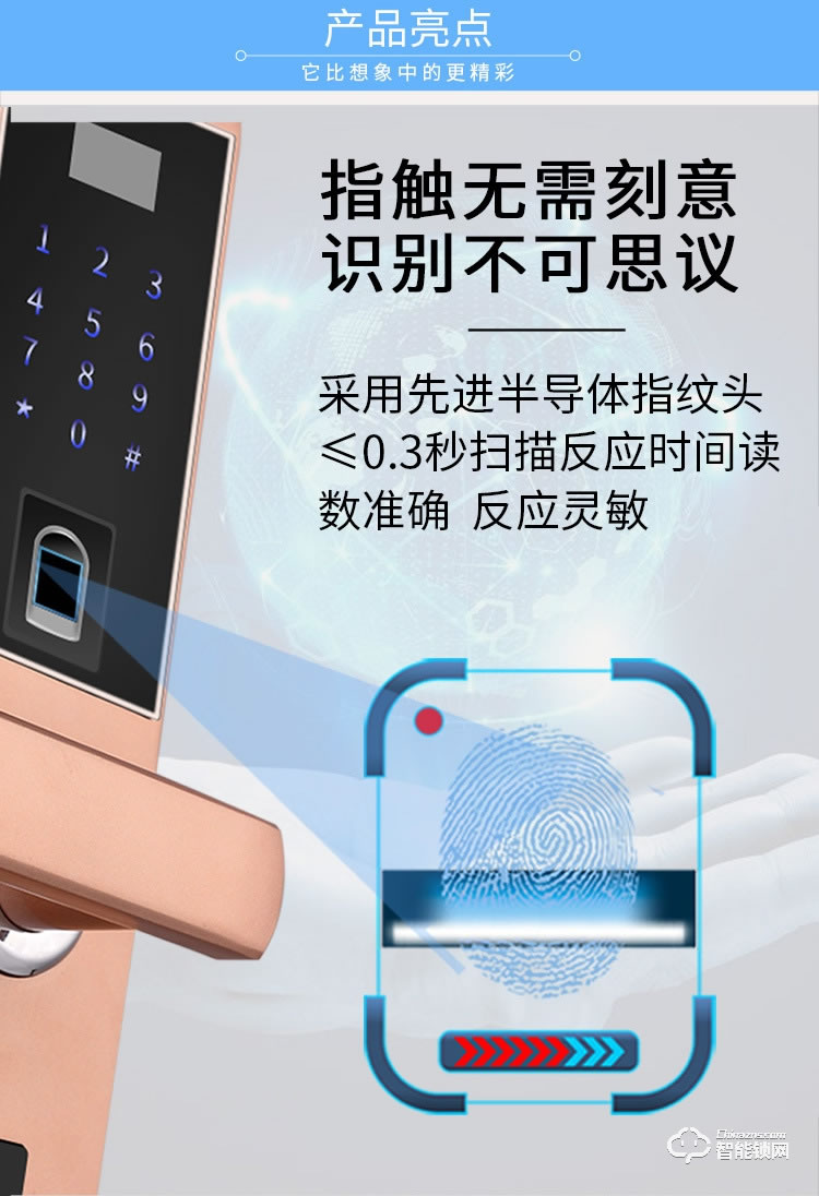 締斯盾智能鎖 A5半導體刷卡電子防盜門鎖