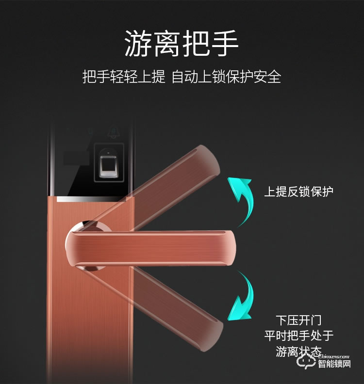 締斯盾智能鎖 H7滑蓋智能刷卡密碼指紋防盜鎖