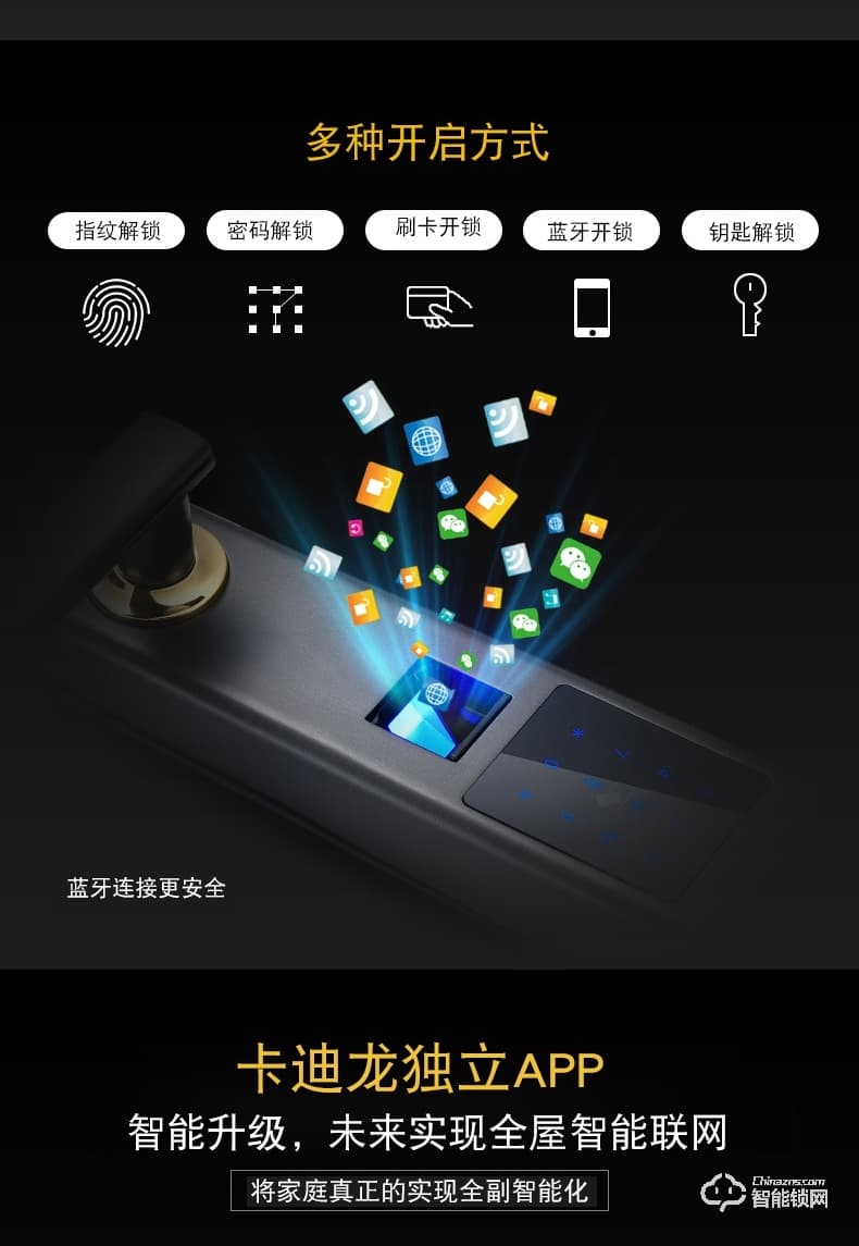 卡迪龍智能鎖 家用防盜門電子門鎖刷卡密碼鎖