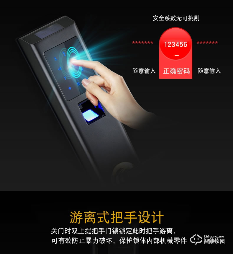 卡迪龍智能鎖 家用防盜門電子門鎖刷卡密碼鎖