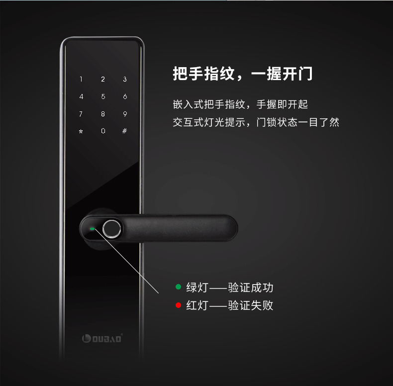 歐寶指紋鎖 小甌高硬度玻璃智能鎖