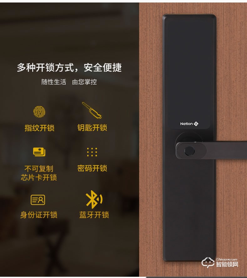 國民安全智能鎖 H1 Plus密碼鎖防盜門門鎖