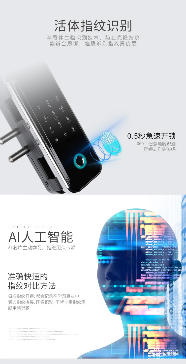 復(fù)旦申花智能鎖 A1辦公室玻璃門(mén)鎖