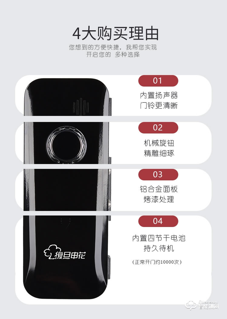 復(fù)旦申花智能鎖 A1辦公室玻璃門(mén)鎖