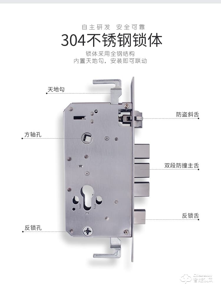 復(fù)旦申花智能鎖 E5防盜門智能滑蓋密碼刷卡鎖