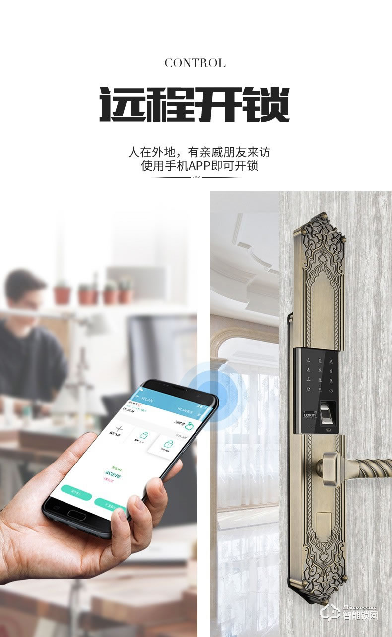 樂肯智能鎖 6608歐式防盜門鎖智能鎖智能鎖