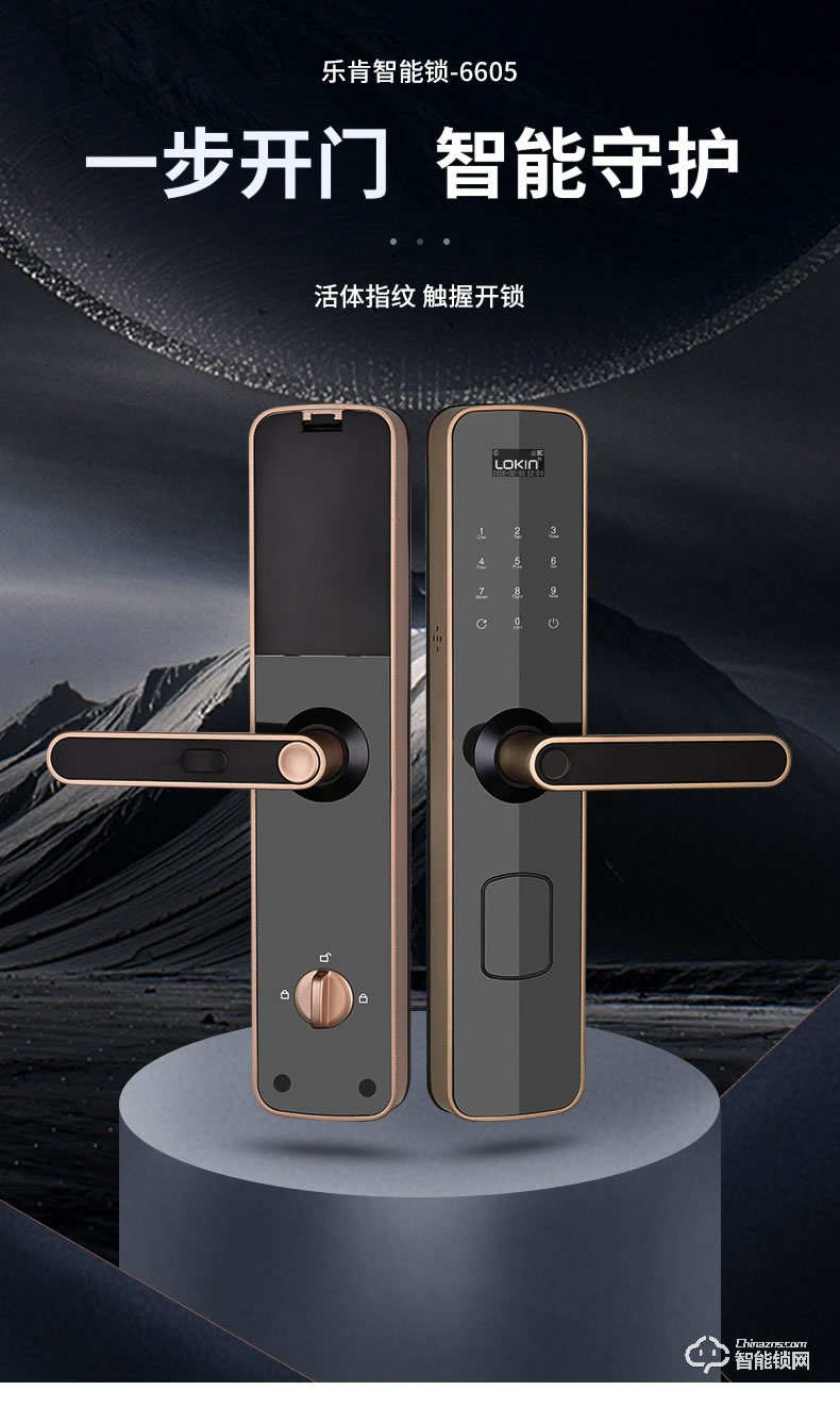 樂肯智能鎖 6605防盜門鎖C級鎖芯APP微信開鎖
