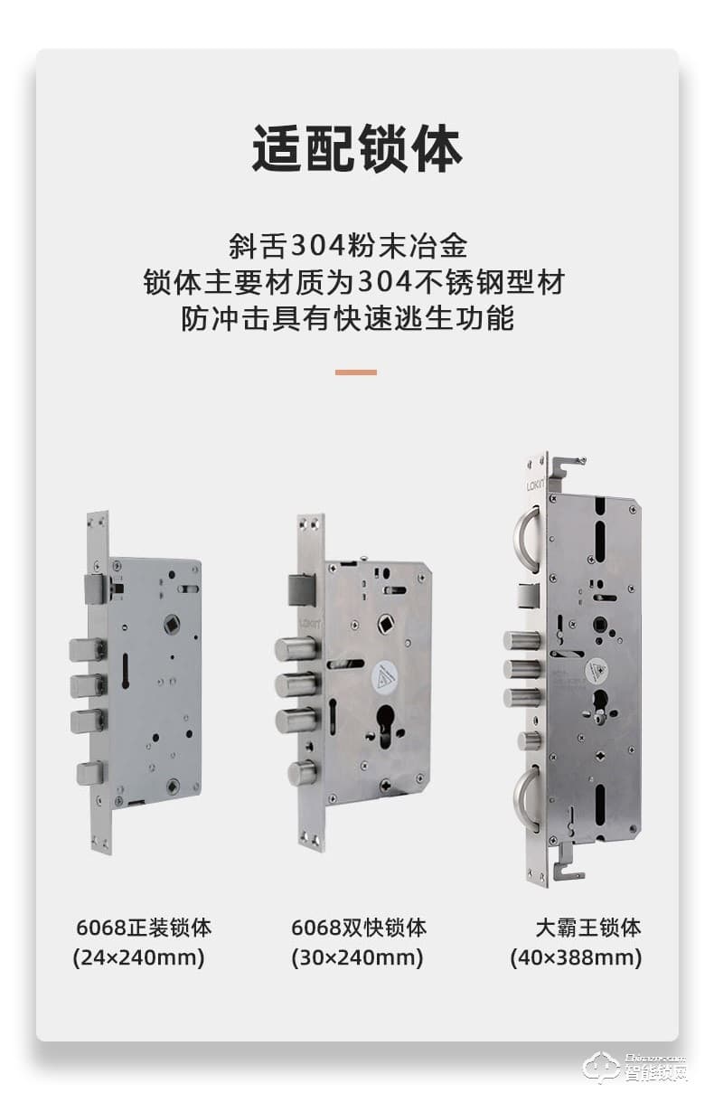 樂肯智能鎖 6605防盜門鎖C級鎖芯APP微信開鎖