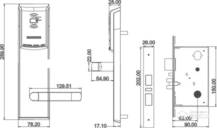 威薩智能鎖 V810系列酒店感應鎖