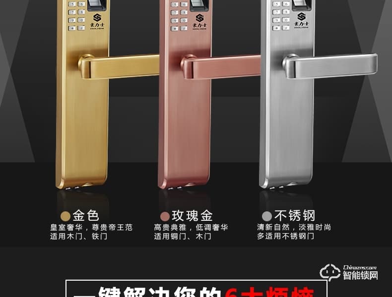 豪力士智能鎖 L1818F家用防盜門智能鎖大門鎖