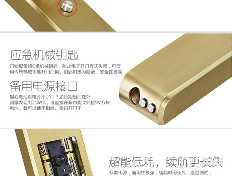 豪力士智能鎖 L1818F家用防盜門智能鎖大門鎖