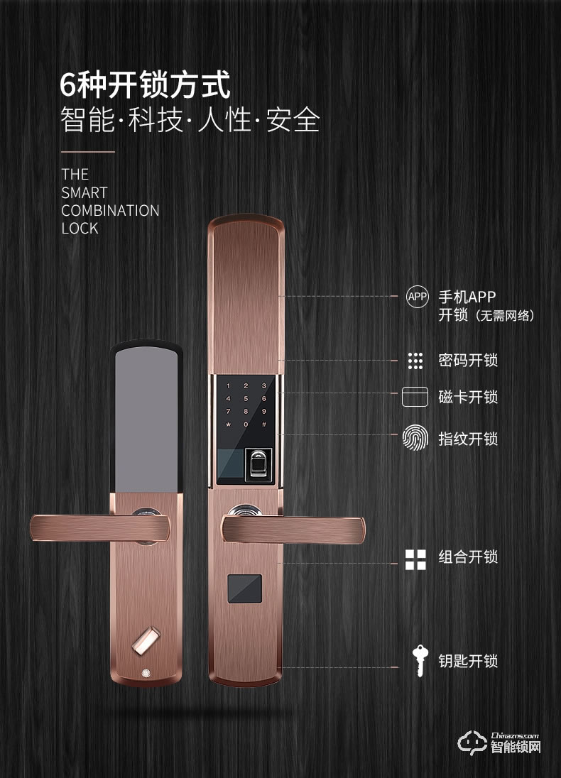 智聯美家智能鎖 M0506自動下滑蓋智能密碼鎖