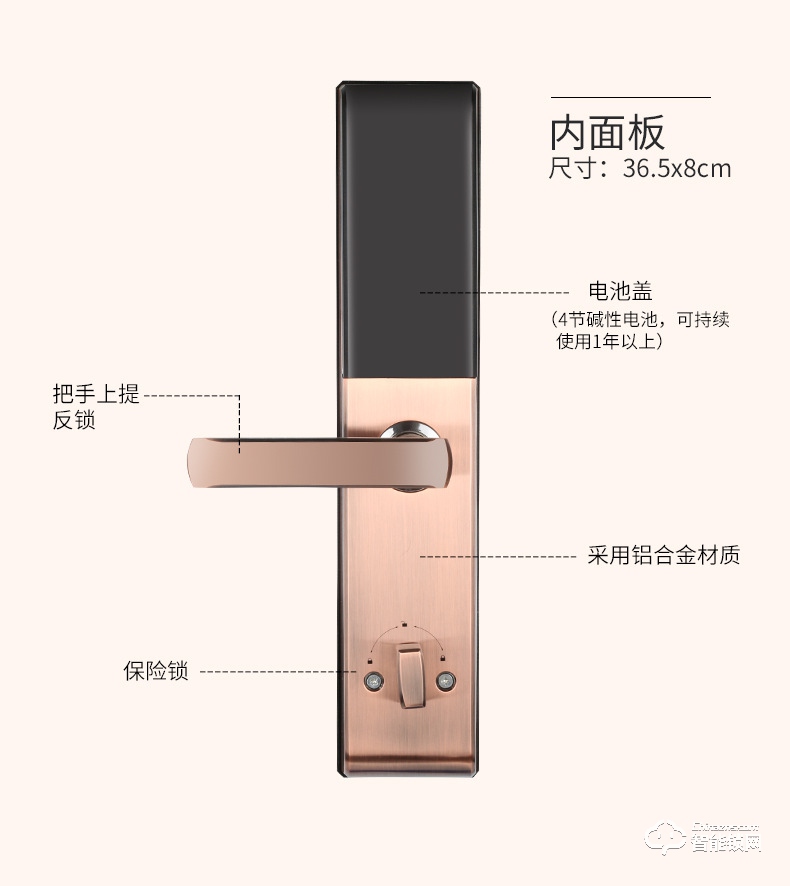 智聯美家智能鎖 M0505小滑蓋密碼智能鎖