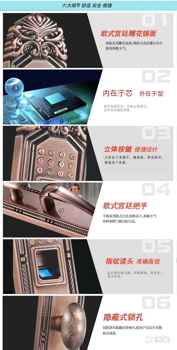 第吉爾智能鎖和  #6600-126歐式木門大門智能鎖