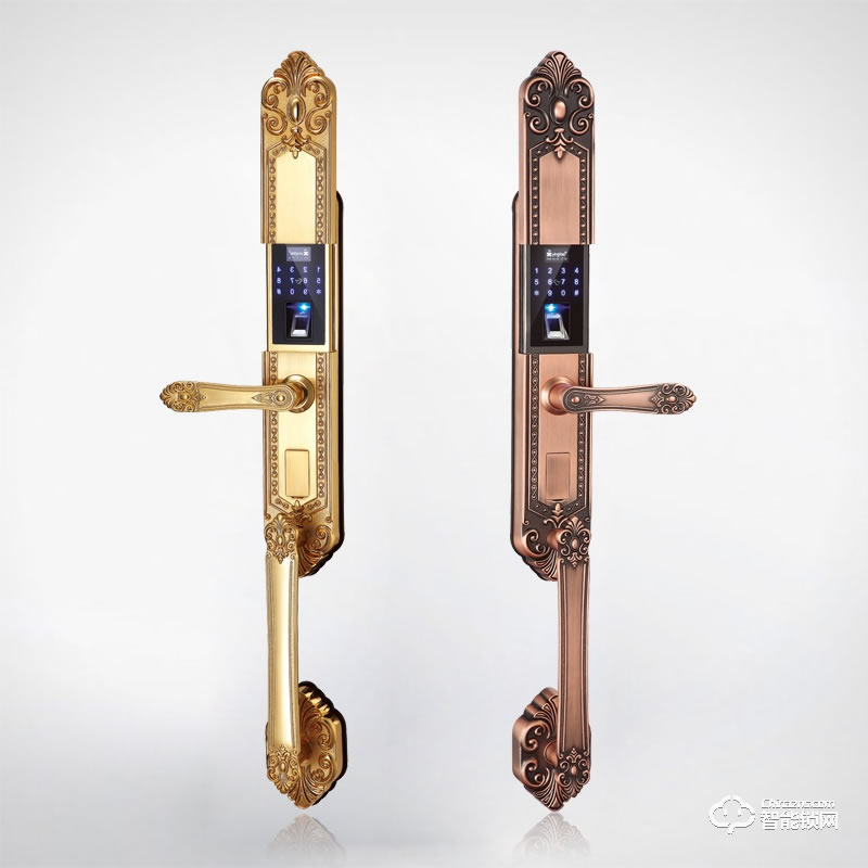 櫻桃智能鎖 110大拉手歐式滑蓋指紋密碼鎖