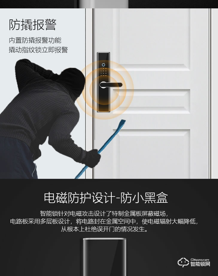 居聯(lián)智能鎖 B6電磁防護 防撬報警智能鎖