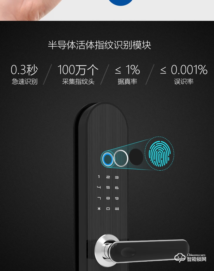 居聯智能鎖 B3虛位密碼防撬報警指紋鎖