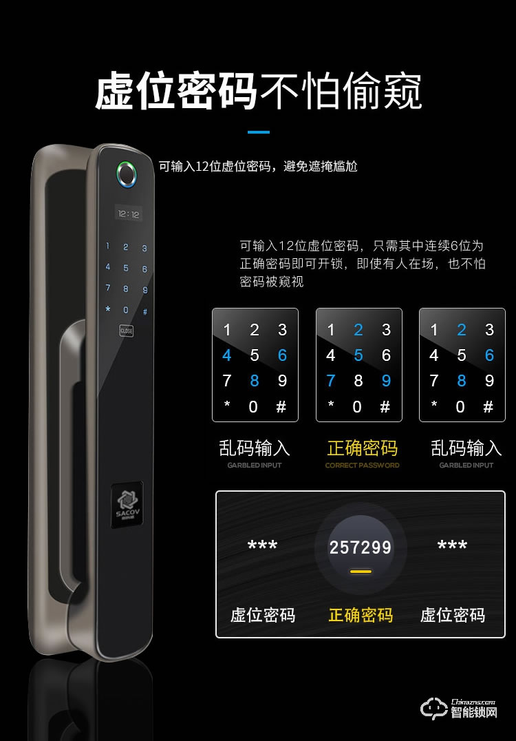 賽科威智能鎖 JA-M2推拉式全自動智能鎖