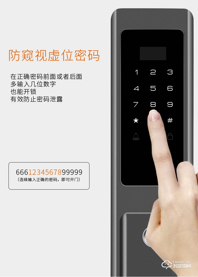 諾虎智能鎖 H3鋅合金C級鎖芯智能電子鎖