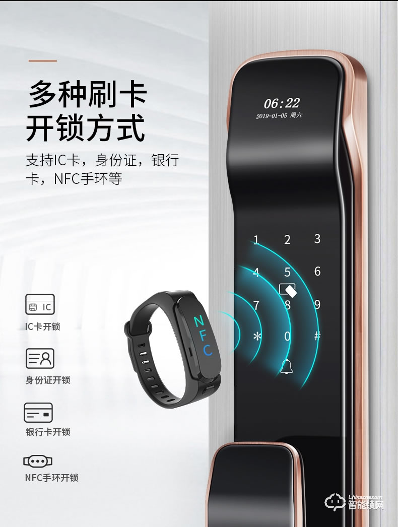超人智能鎖 T1推拉式電子密碼智能門鎖